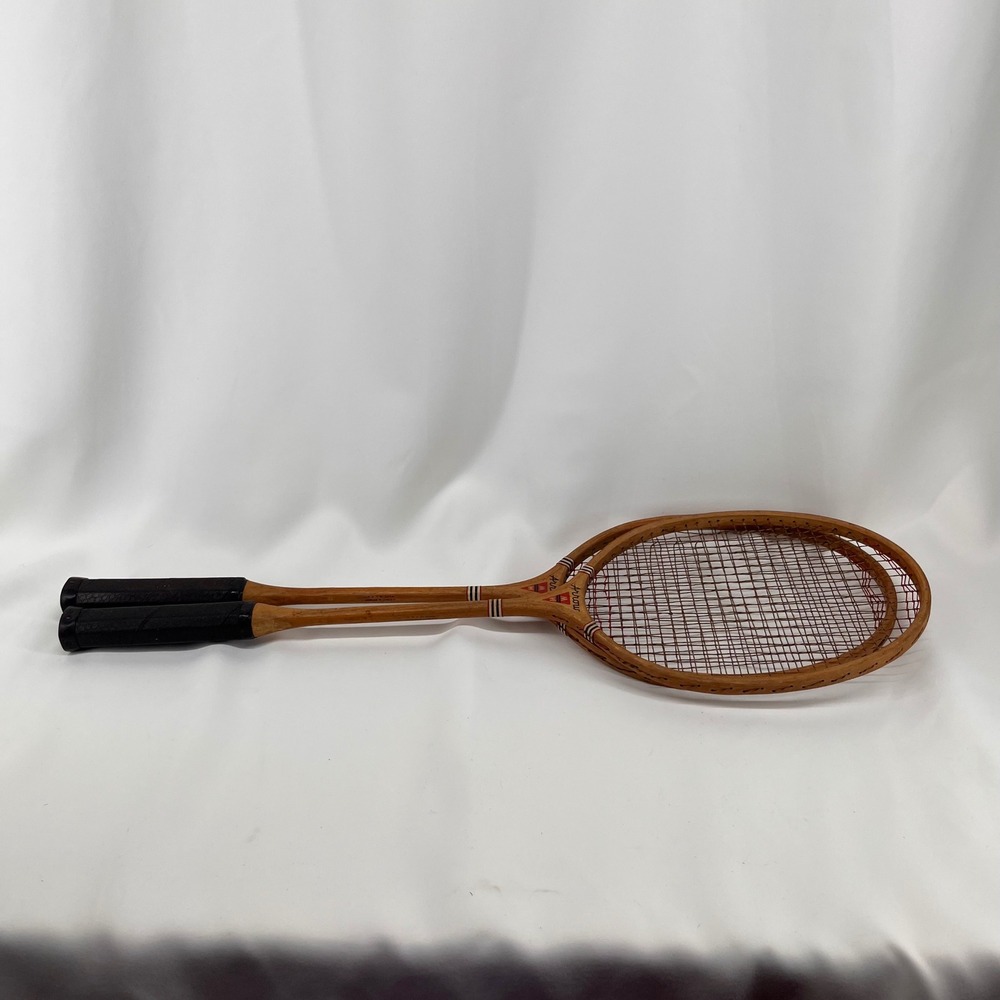 Vintage Arrow by Wright & Ditson Wooden Badminton Rackets Pair Made in USA Decor
